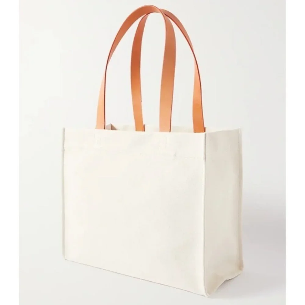 Mansur Gavriel $495 Logo Signature Shopper Printed Cotton Canvas Tote Bag NWT
